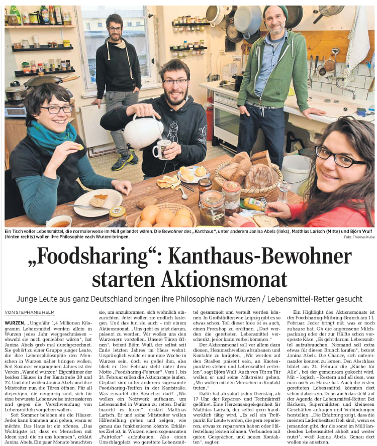 Foodsharing: Kanthaus-Bewohner starten Aktionsmonat